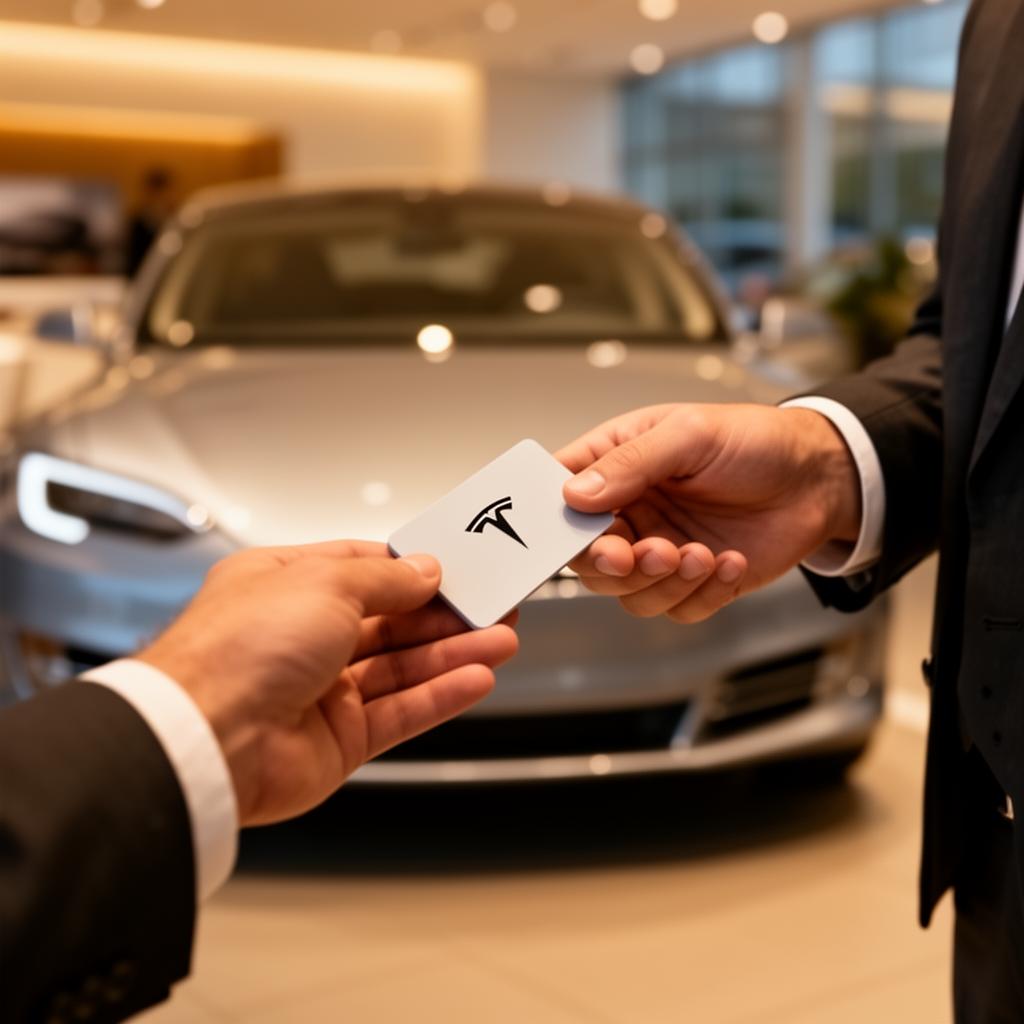 Tesla-nyckel överlämnas hos Pro Cars