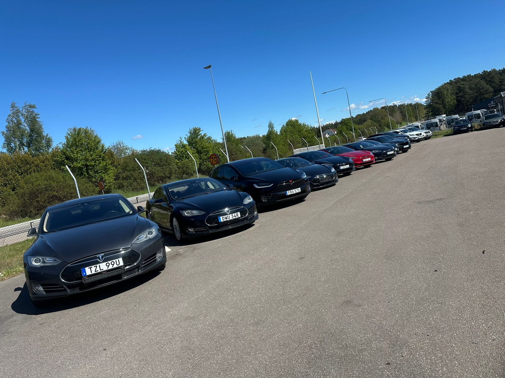 Tesla-flotta i Procars showroom